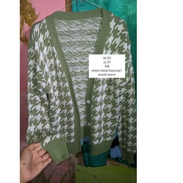 SWEATER RAJUT SAGE GREEN NEW