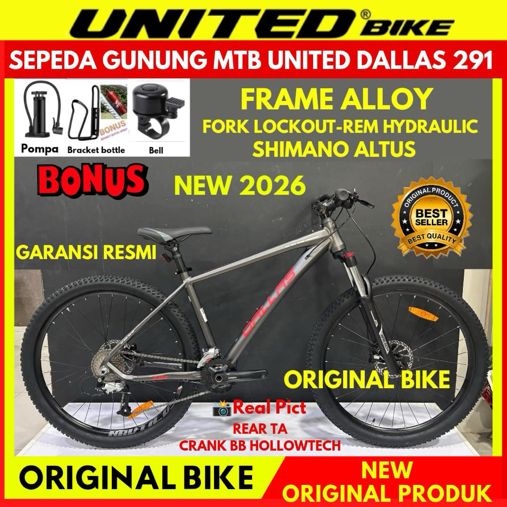 SEPEDA MTB 27.5 UNITED MONANZA 4.3 MIAMI 3.0 Terbaru Rem hydraulic