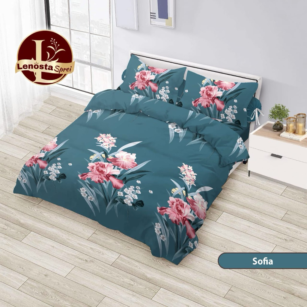 LENOSTA - Bedcover Set Motif Sofia Ukuran King 180x200 / Queen 160x200