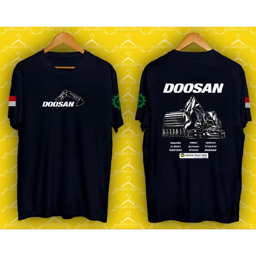 Kaos Excavator Doosan Hitam Putih Kaos Distro Viral Ternyaman Kaos Unisex Viral