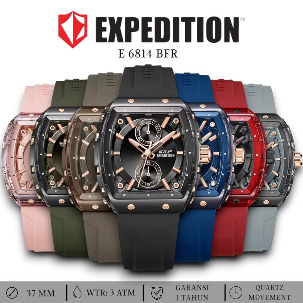 Expedition E 6814 MF Jam Tangan Wanita Elegan Rubber Strap - Quartz