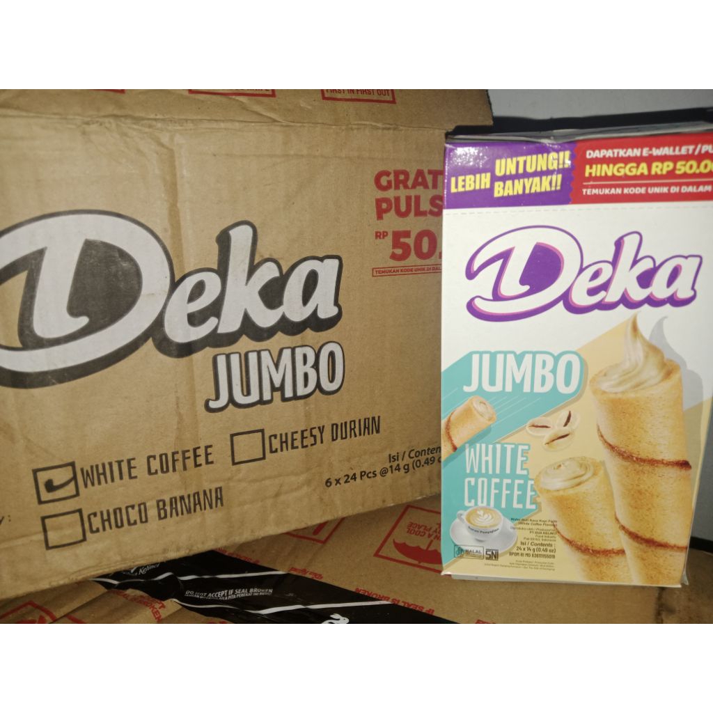 Deka Wafer Roll Jumbo Cheesy white coffe isi 24 pcs