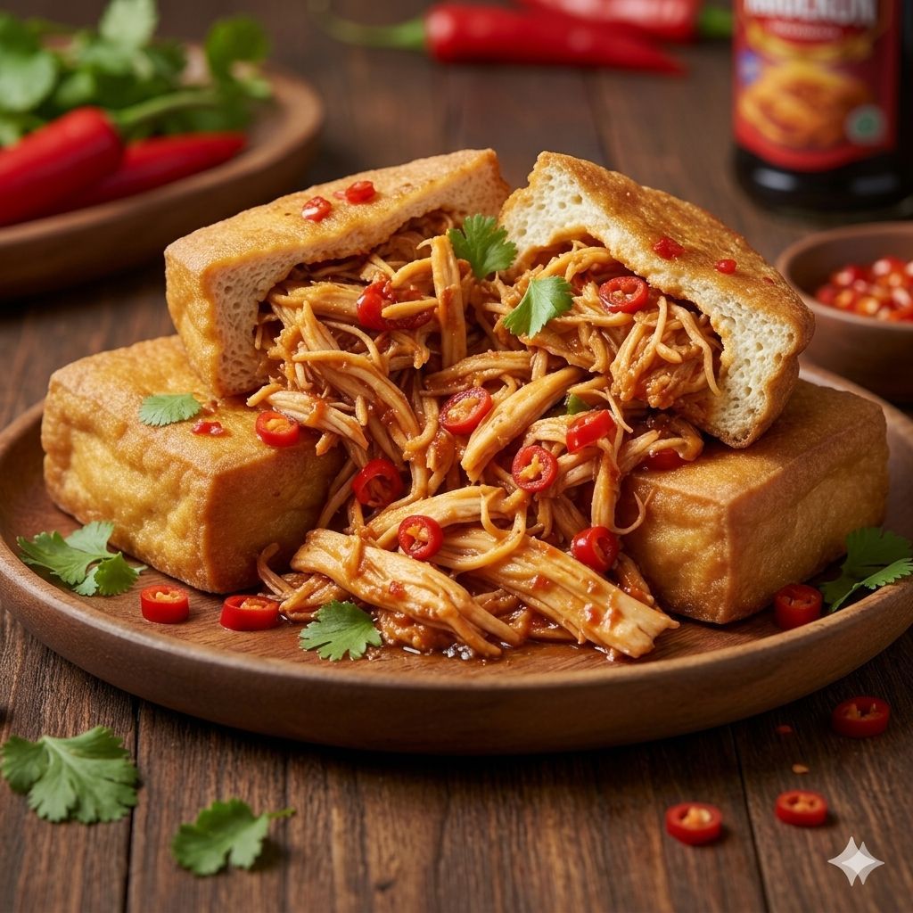 Tahu Isi Ayam Frozen Food | Tahu Taisi Jeletot Chicken | Tahu Isi Ayam Suwir Pedas - Isi 9 pcs