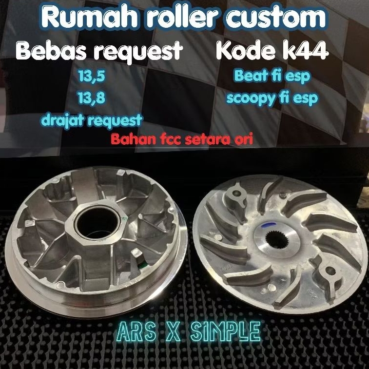 PULLEY RACING RUMAH ROLLER CUSTOM/BUBUT BEAT FI SCOOPY FI ESP  RUMAH ROLLER RACING