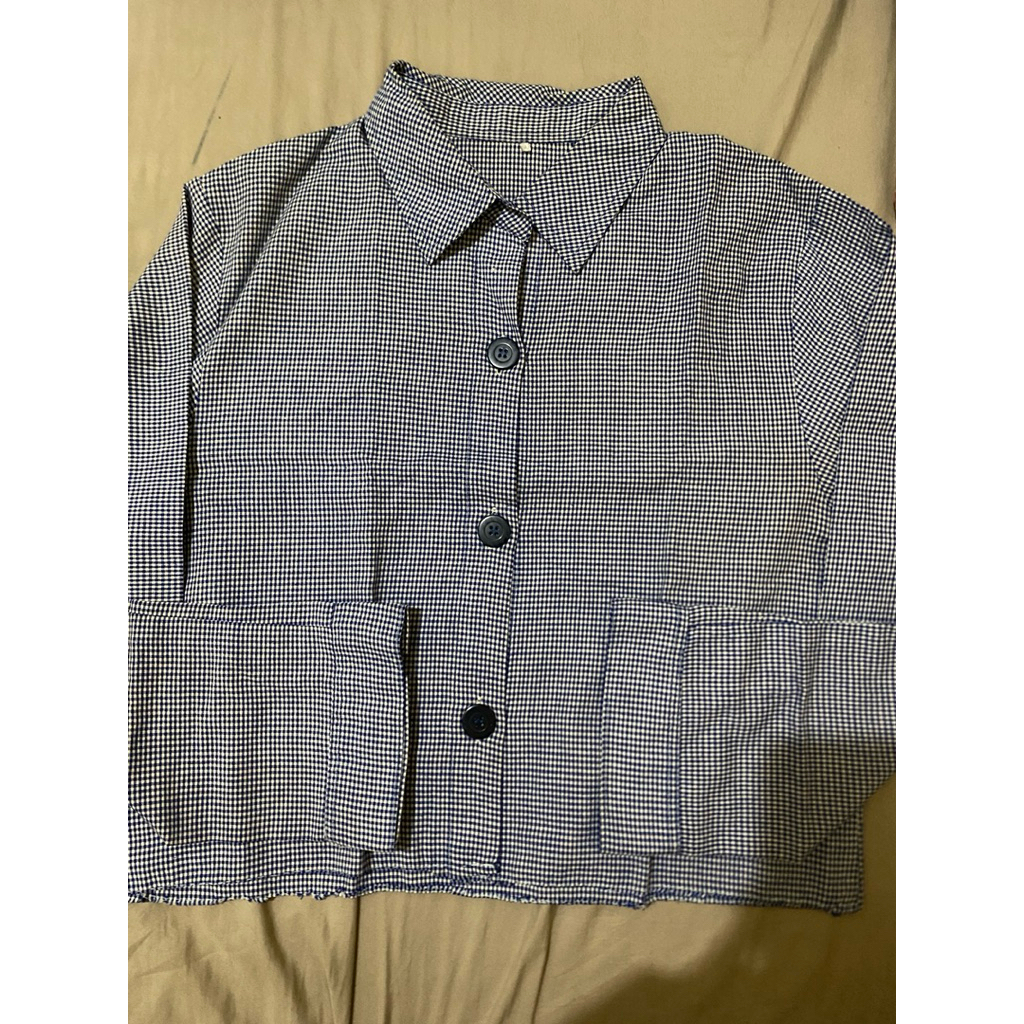 outer kotak kotak biru pl(preloved)