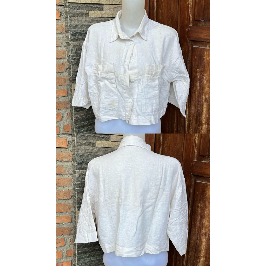 Kemeja Crop Putih
