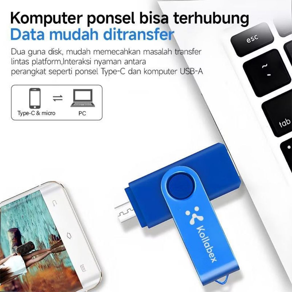 ORI Kollabex FLASHDISK OTG TYPE C USB1TB/2TB FLASH DRIVE ULTRA DUAL USB 3.0 Flash