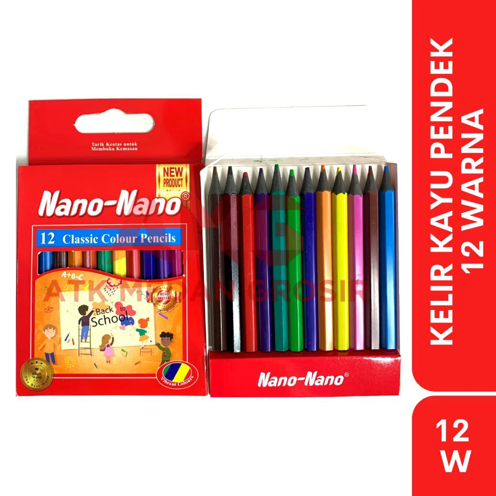 Kelir kayu pendek 12 warna