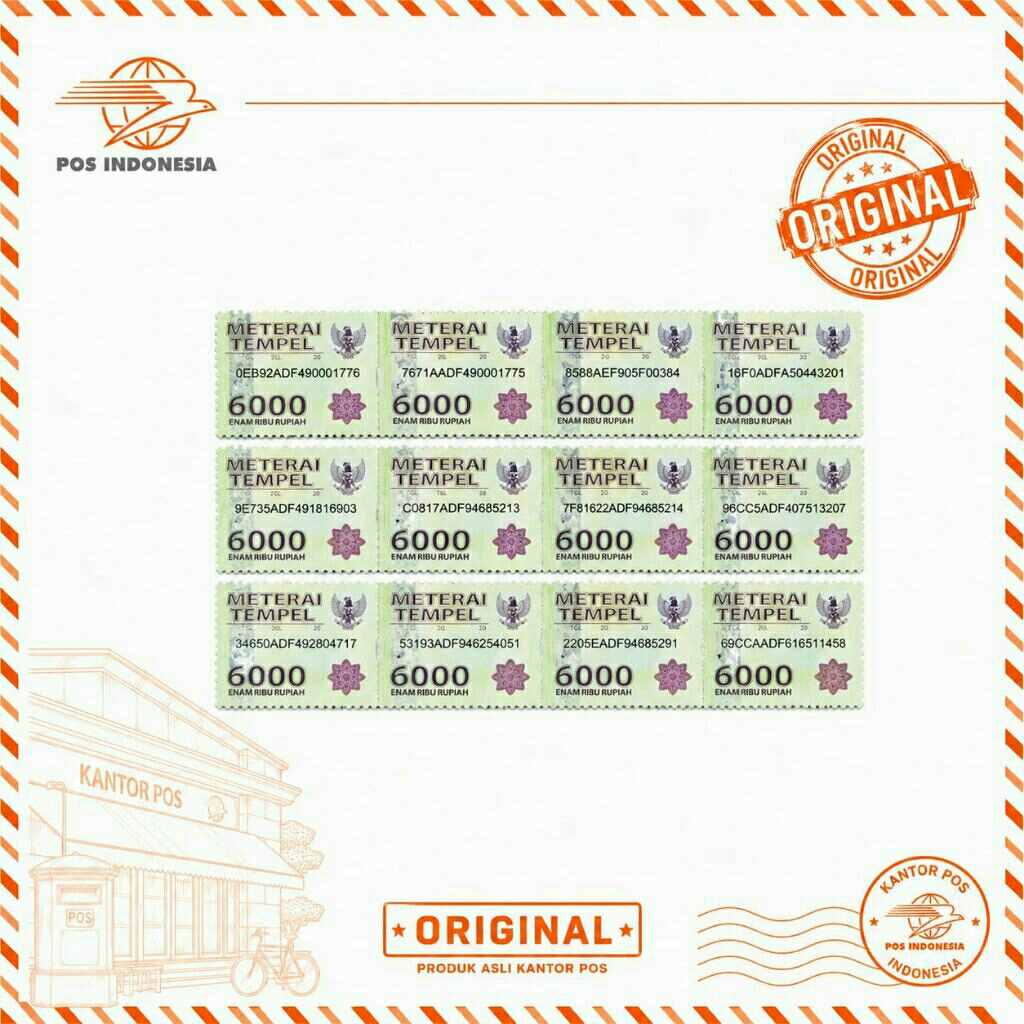 SUPER SALE  Meterai,  Meterai Tempel 6000 / Benda Tempel 6000