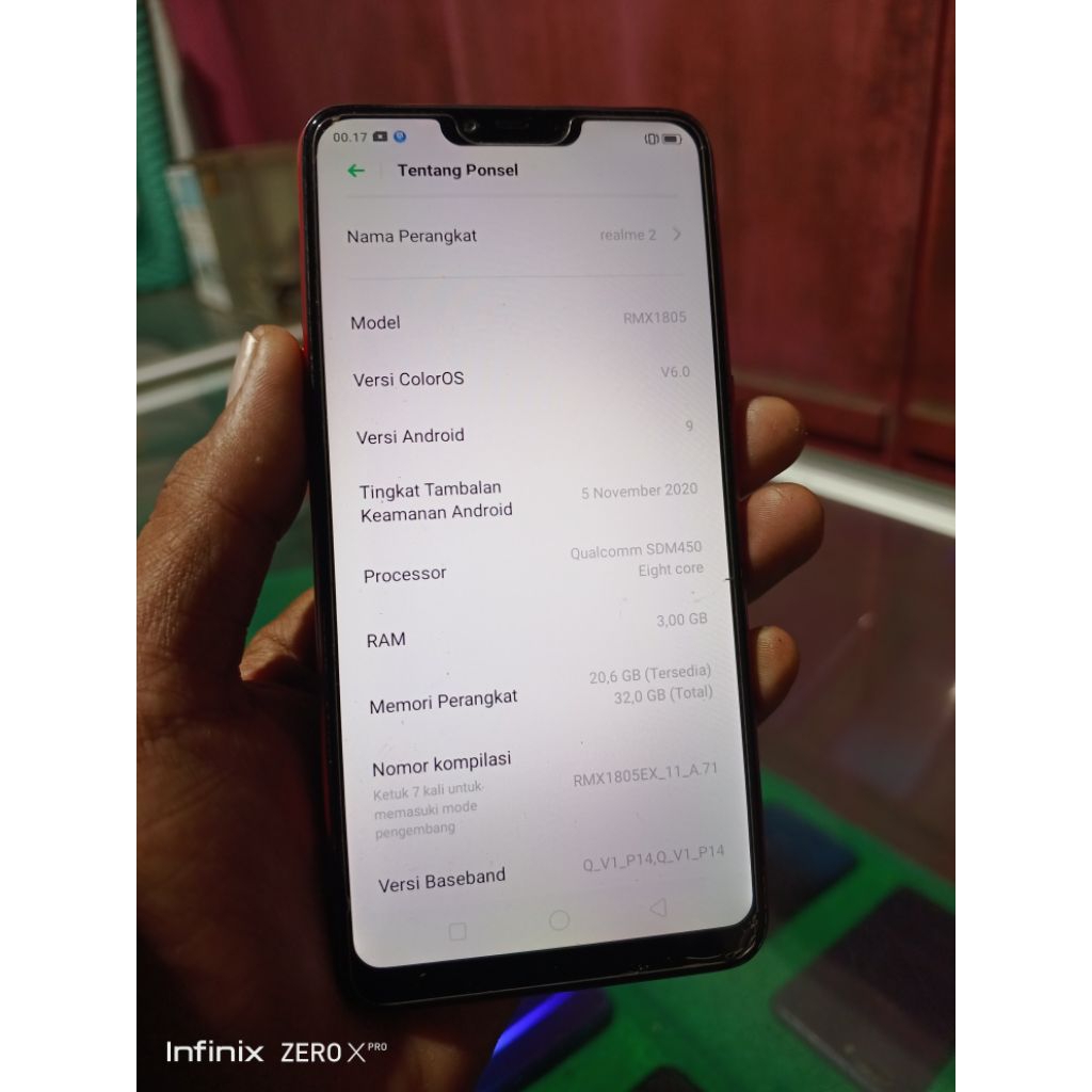 HP Second Realme 2 ram 3/32, normal siap pakai