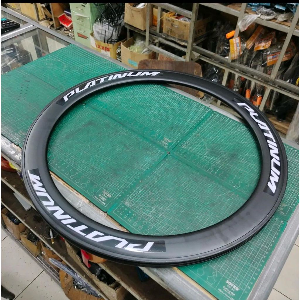 Velg Rims 700c PLATINUM Alloy Tinggi 6cm Lubang 36 Hole Hitam Fixie Roadbike Balap Harga Satuan