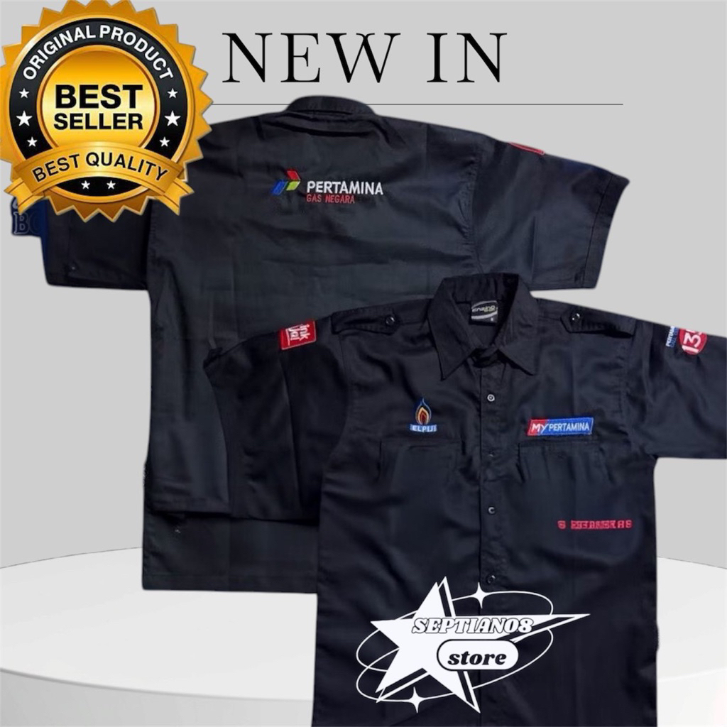 kemeja seragam pertamina gas negara terbaru full bordir baju pertamina elpiji k2