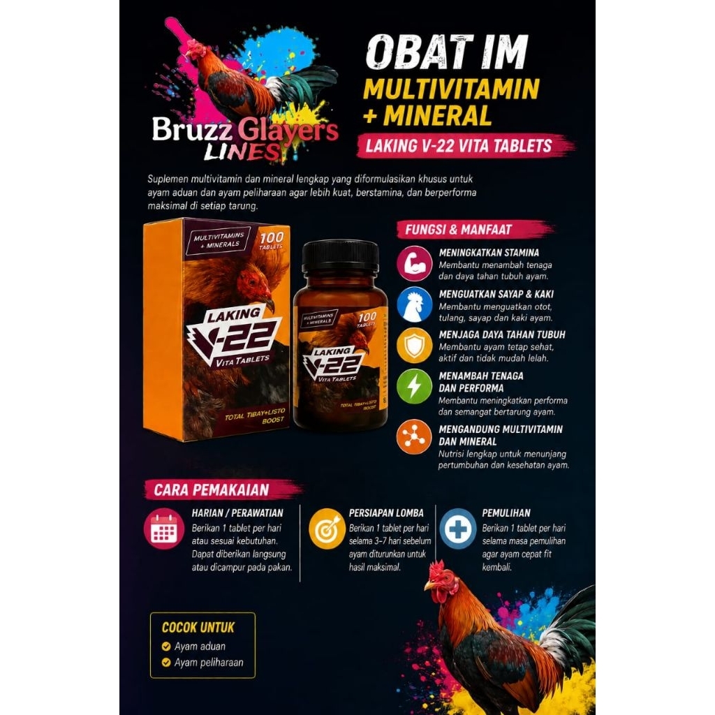 V22 Laking multivitamin + mineral isi 100 tablet