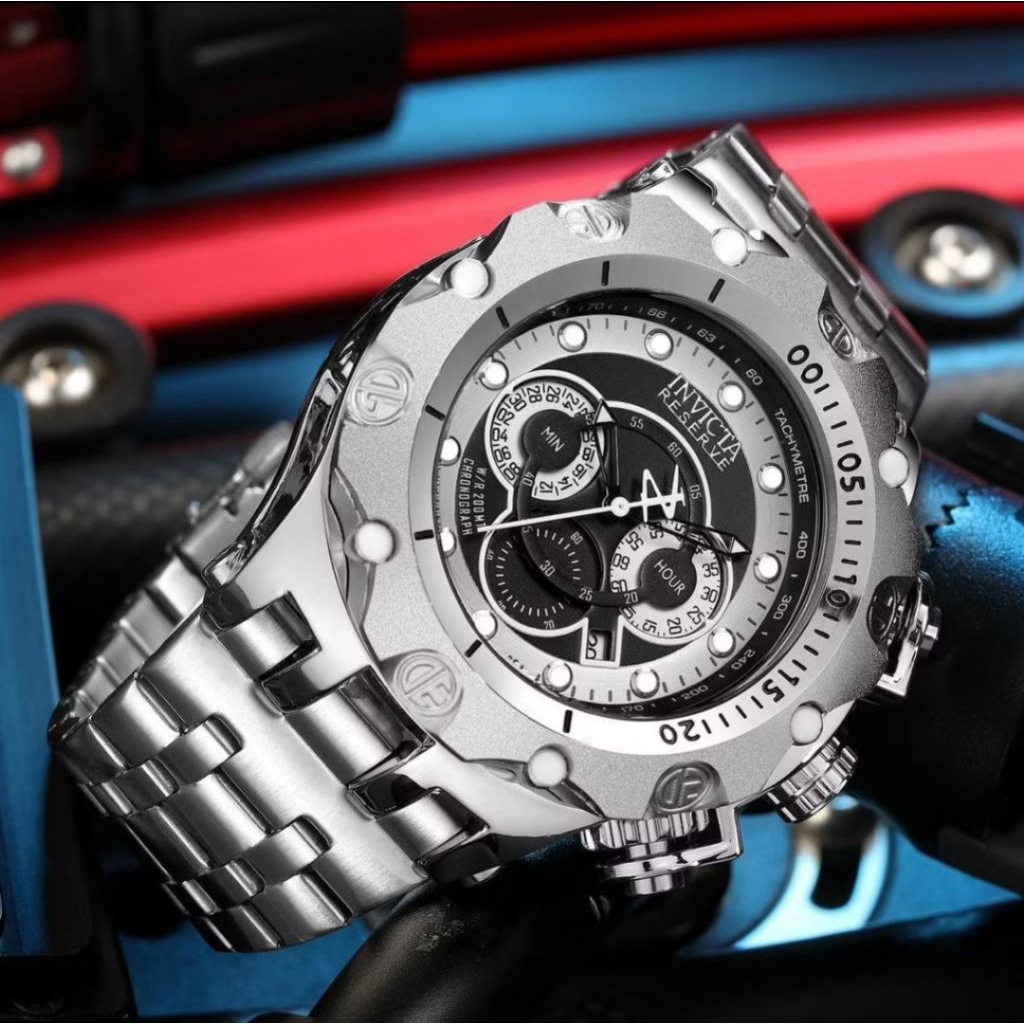 Jam Tangan Pria Invicta 8285 Original Analog Crono Tanggal aktif Rantai stainless steel Water Resist