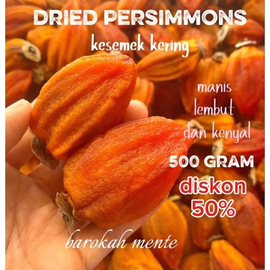 500 gr Kesemek Kering / Cemilan Sale Kesemek / Snack Manisan Kesemek / Dried Persimmon / Kesemek Ker