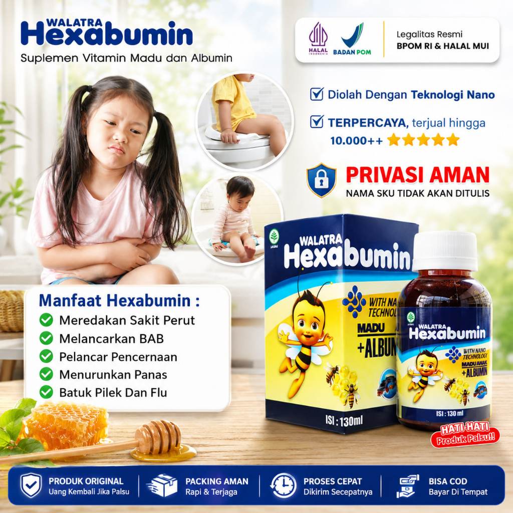 Madu Hexabumin Obat Pelancar BAB Anak Susah BAB Anak Bab Keras Sembelit Melancarkan Buang Air Besar 