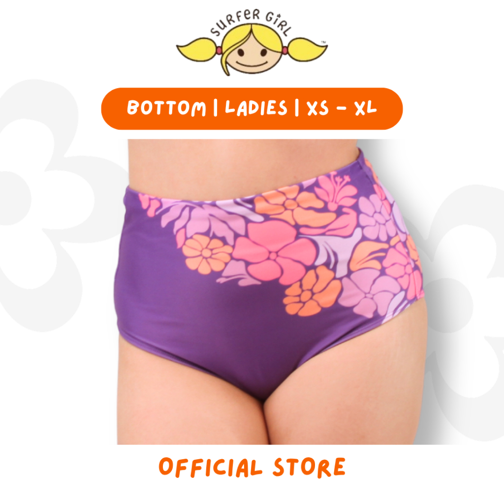 Surfer Girl Flower Power Bottom Bikini Ladies Purple 262LBBK001PRP | Celana Renang Wanita | Bikini B