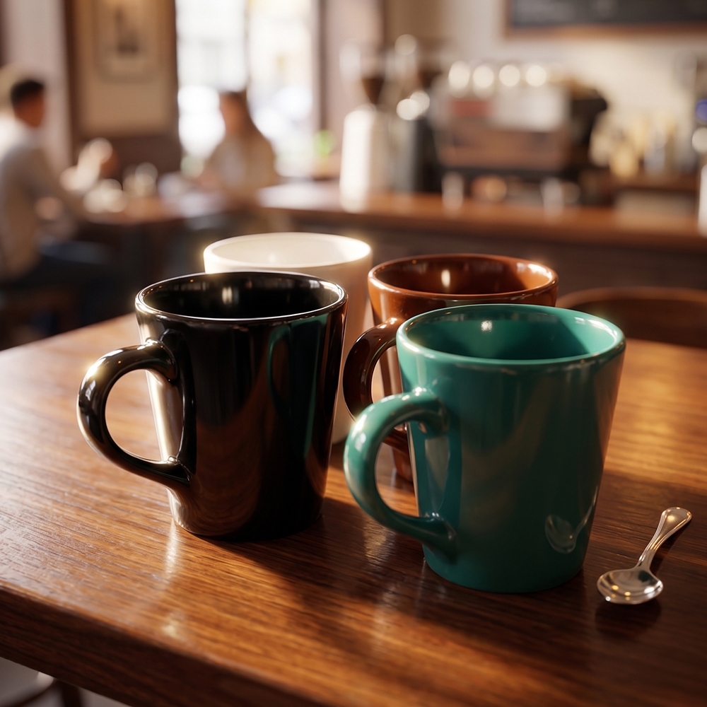 MUG V 230ML WARNA CANTIK / MUG KERAMIK PREMIUM TEBAL / MUG HOTEL / MUG COFFEE SHOP / HARGA SATUAN
