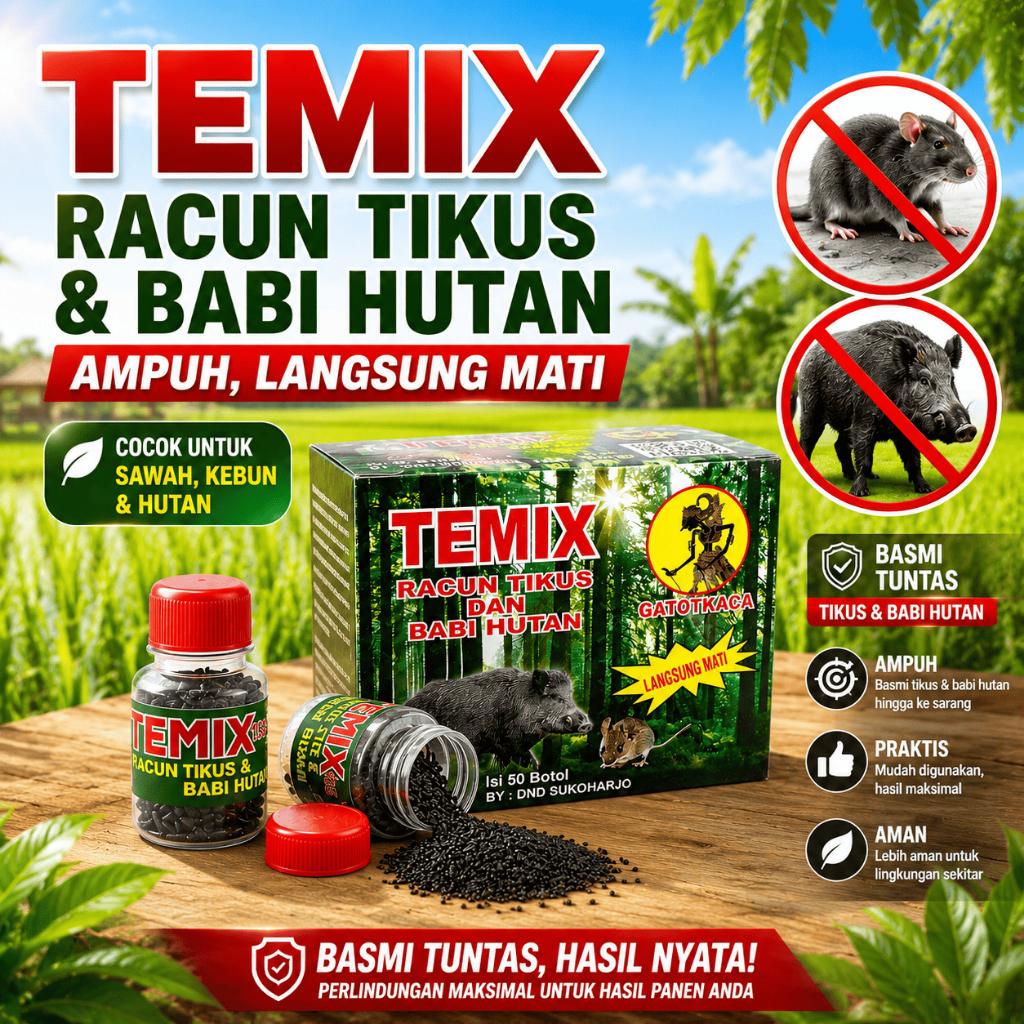 Racun Tikus Temix Botol 15 Gr Temix Original Temik Botol Racun Tikus Babi Hutan Celeng Monyet Ampuh 
