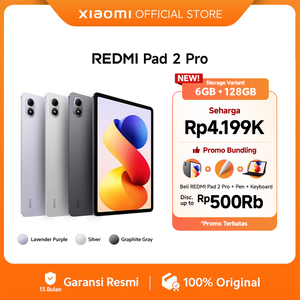 Redmi Pad 2 Pro (6GB/128GB) (8GB/256GB) | 12.1" 2.5K crystal-clear display | Massive 12000mAh (typ) 