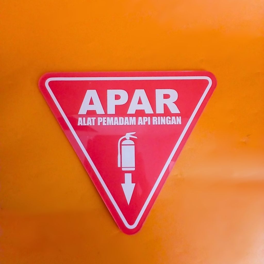 Akrilik Segitiga Apar Mini, Akrilik Tanda Apar, Akrilik Signage