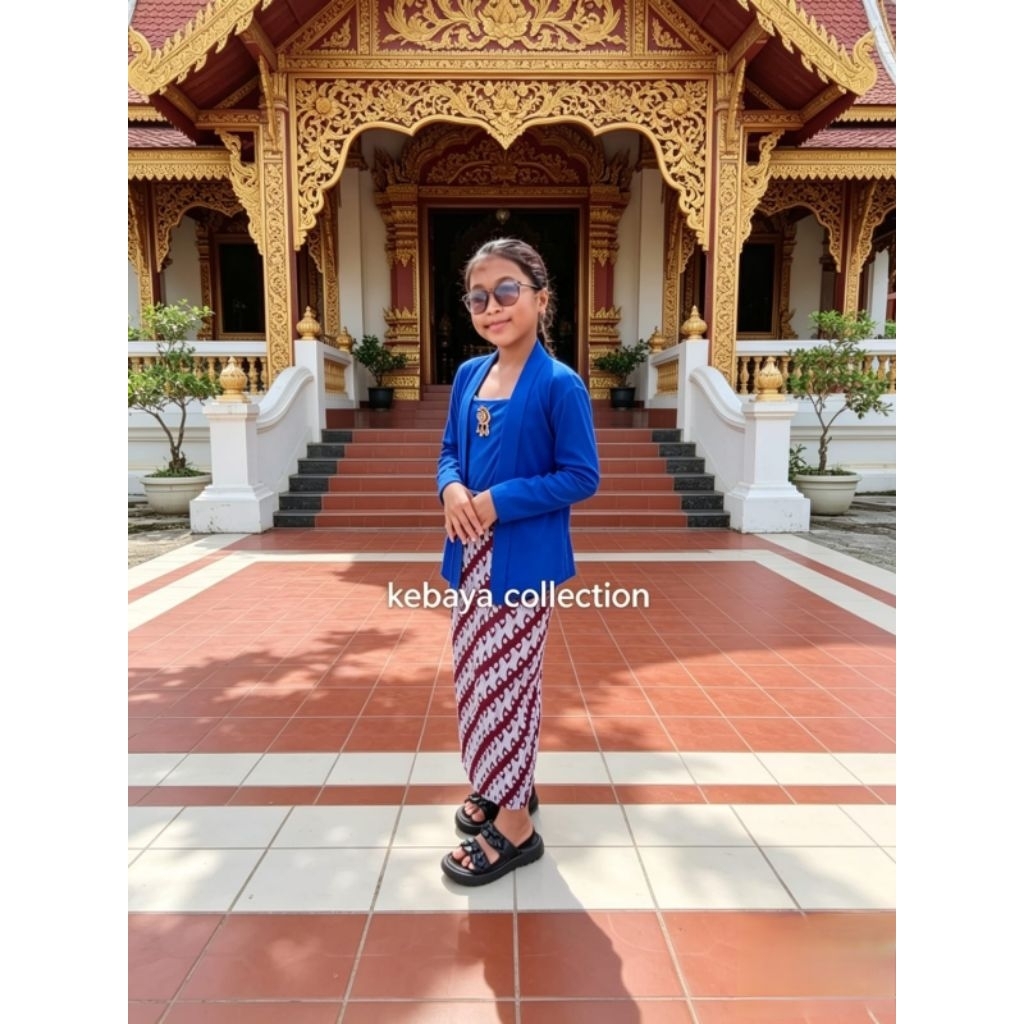 SET KEBAYA BLUDRU KUTUBARU  ANAK PEREMPUAN (atasan+rok plisket)