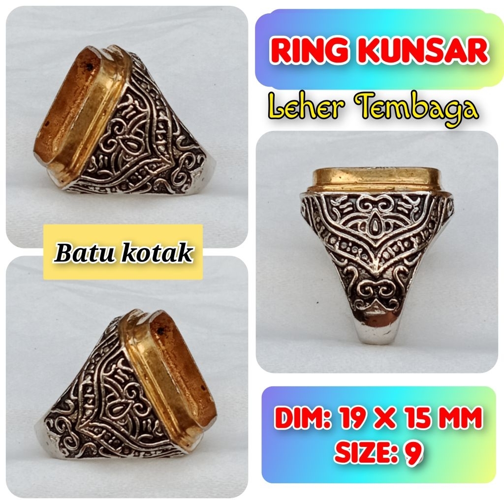 Cincin Emban Batu Akik dan Permata Leher Tembaga.11