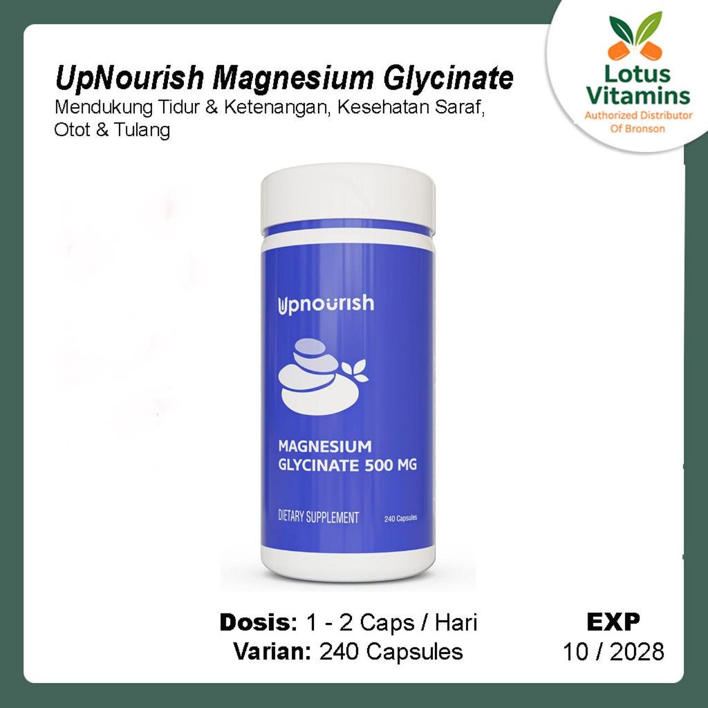 Upnourish Chelated Magnesium Glycinate 500mg Vegan – Relax & Sleep Support