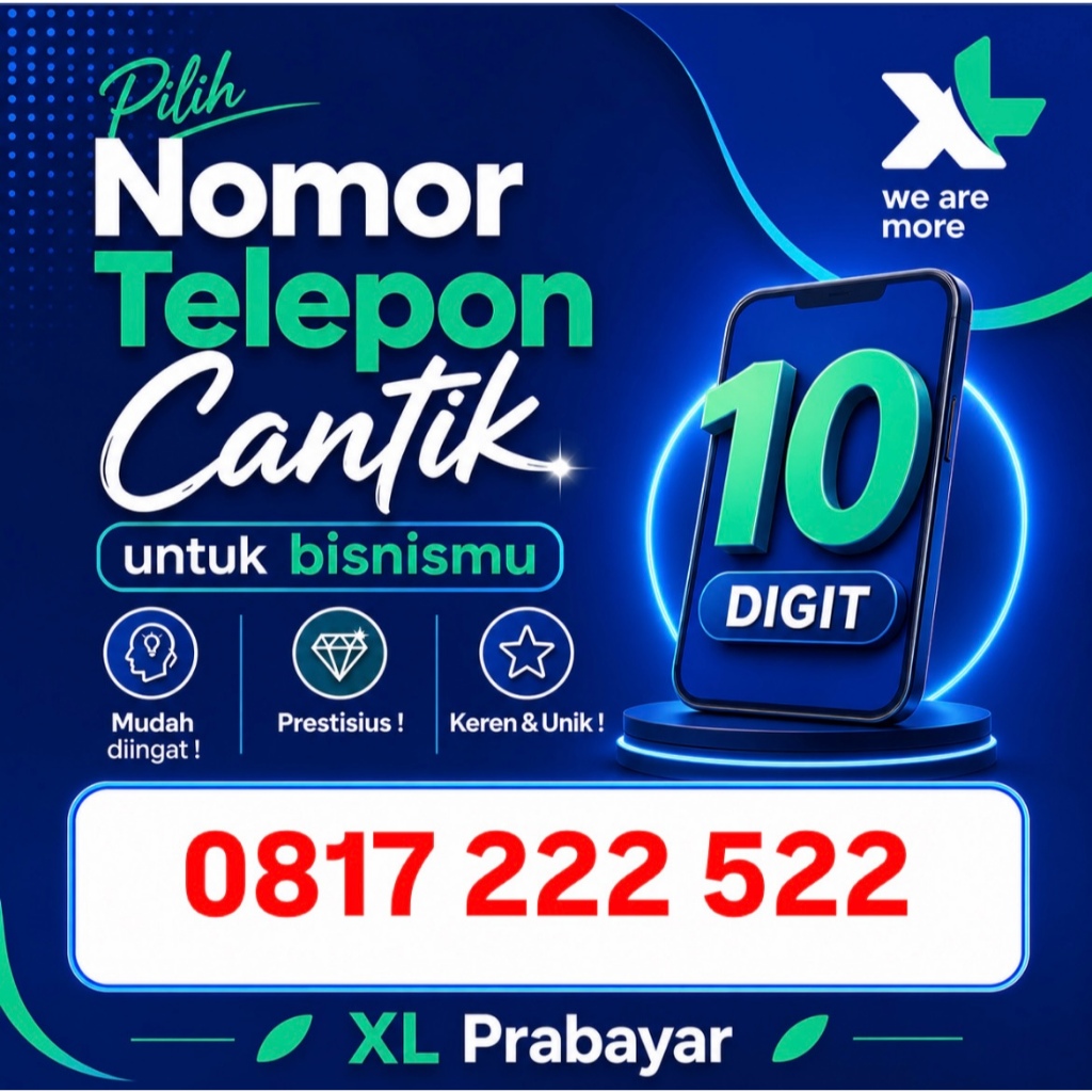 XL NOMOR CANTIK 10 DIGIT PRABAYAR