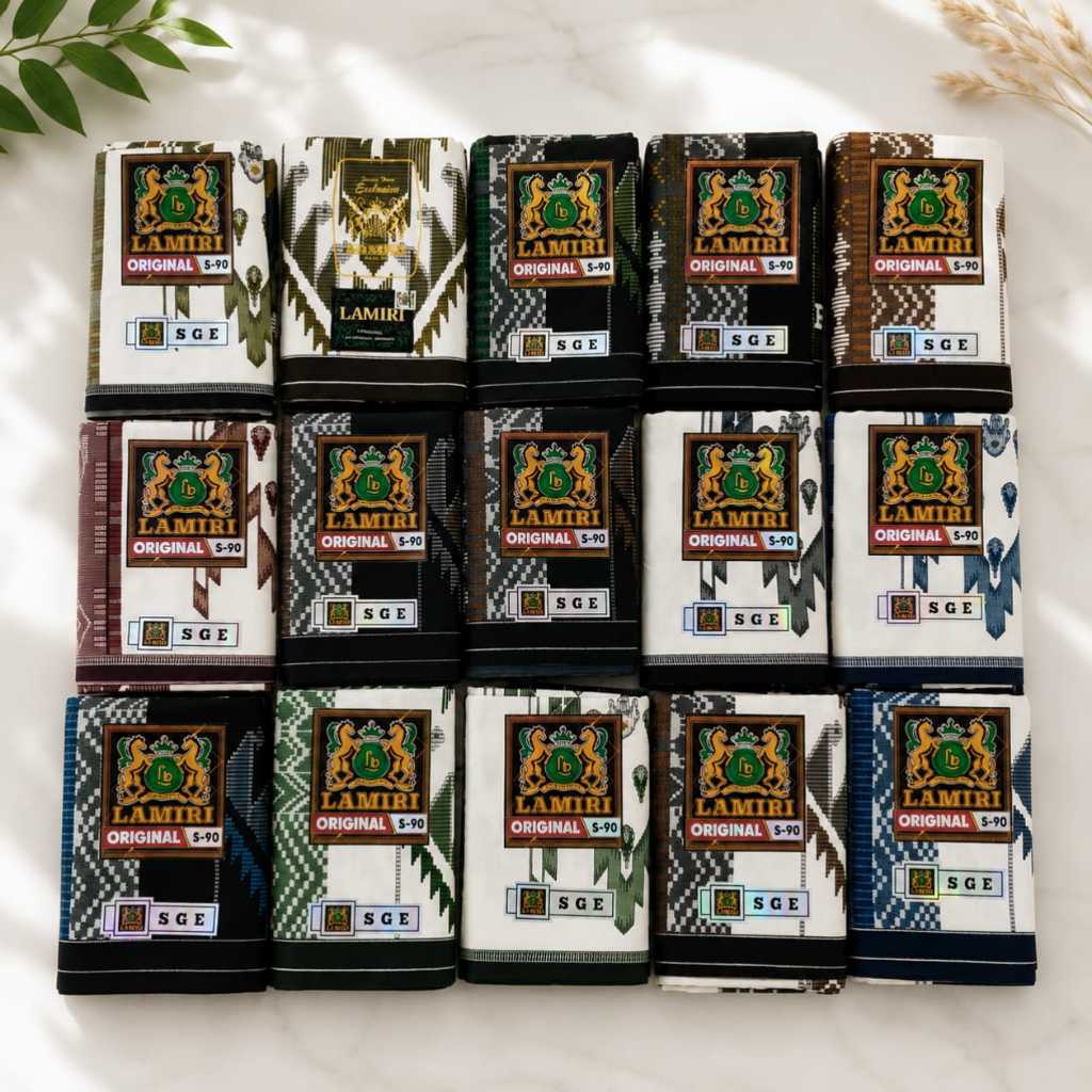 (COD) Sarung Lamiri SGE Putih Dewasa Sarung Lamiri Motif Kembang MST Motif Batik Terbaru