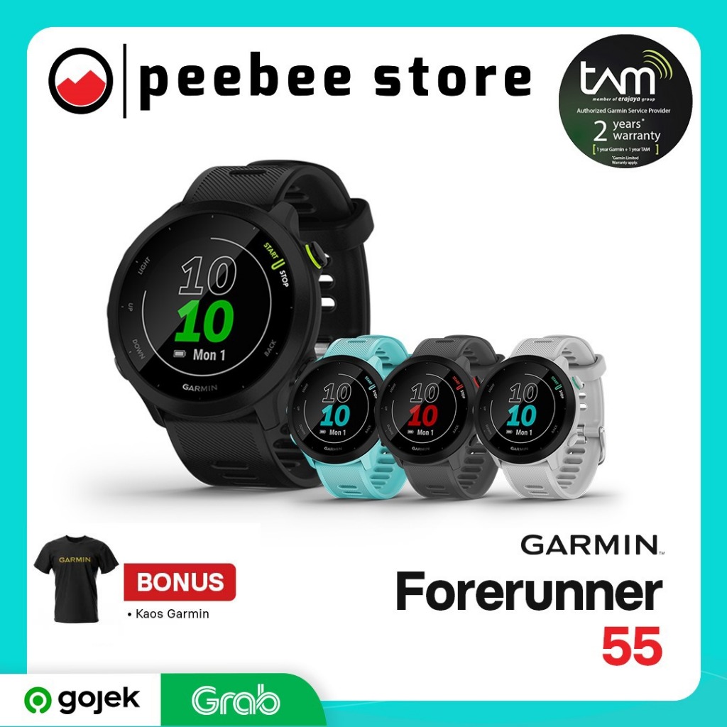 TERMURAH GARMIN FORERUNNER 55 SMART WATCH - GARANSI RESMI TAM 2 THN