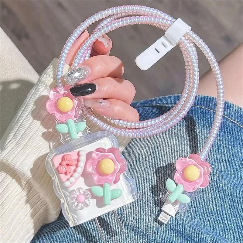 Case Charger Iphone 5in1 1 Set 5 item Pelindung Kabel Carger Iphone 18w & 20w Pelindung Adaptor Case