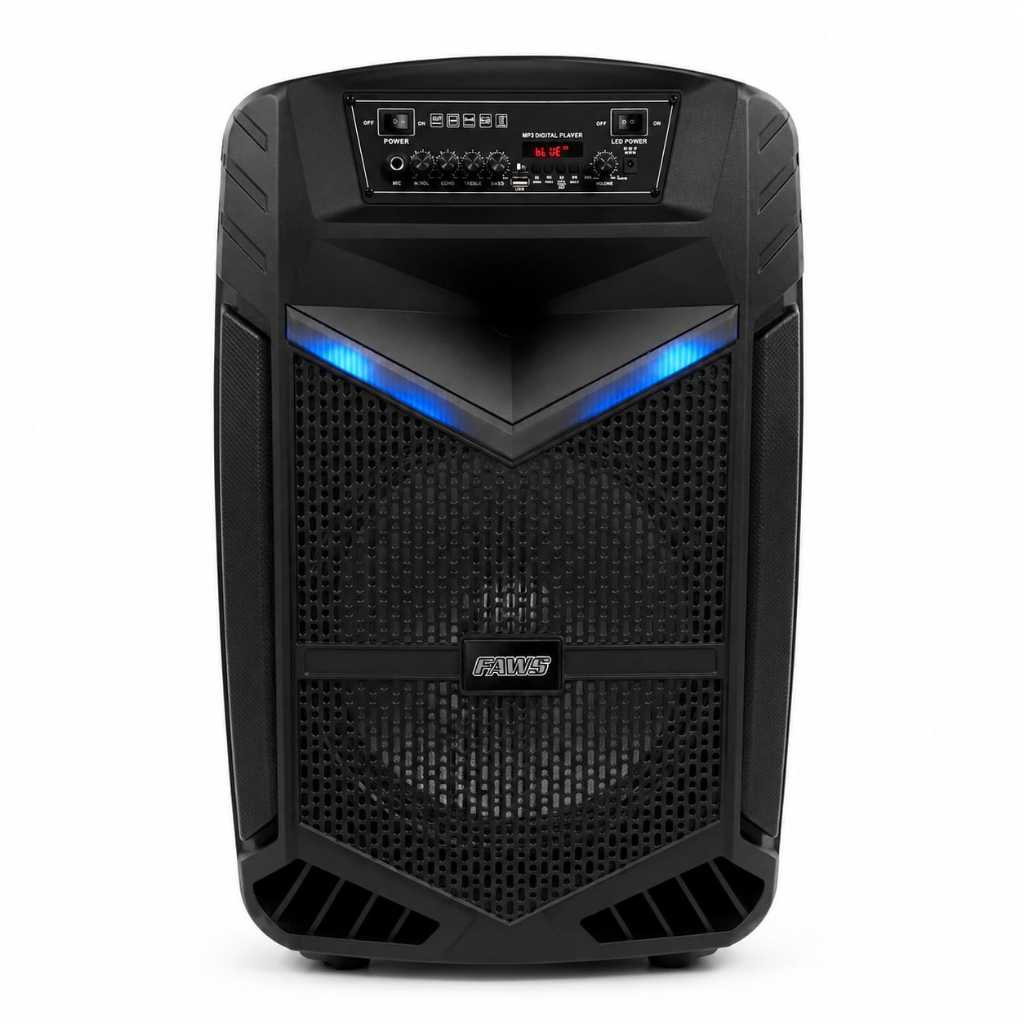 SPEAKER PORTABLE FAWS 15" FS1509 BX-A15 TROLLEY BLUETOOTH USB + 2 MIC