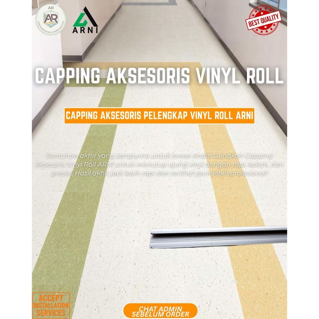 Capping Aksesoris Vinyl Roll | Capping Alumunium | Aksesoris Penjepit Vinyl Panjang 2 m
