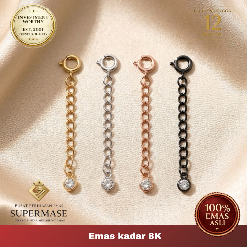 Sambungan Gelang Emas 8K Extension Kalung Gelang - Supermase