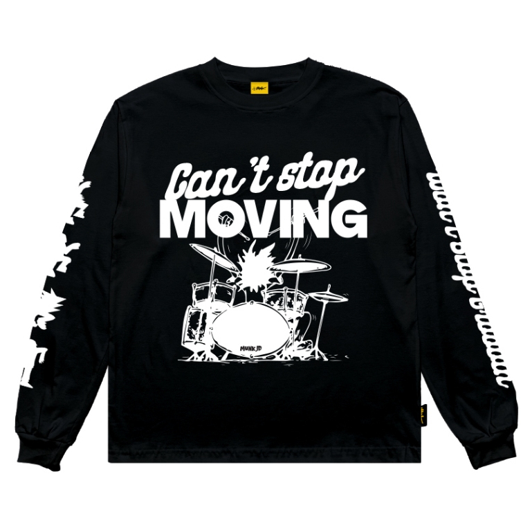 Munk.id Kaos Lengan Panjang Hitam Long Sleeve Can't Stop Moving Black