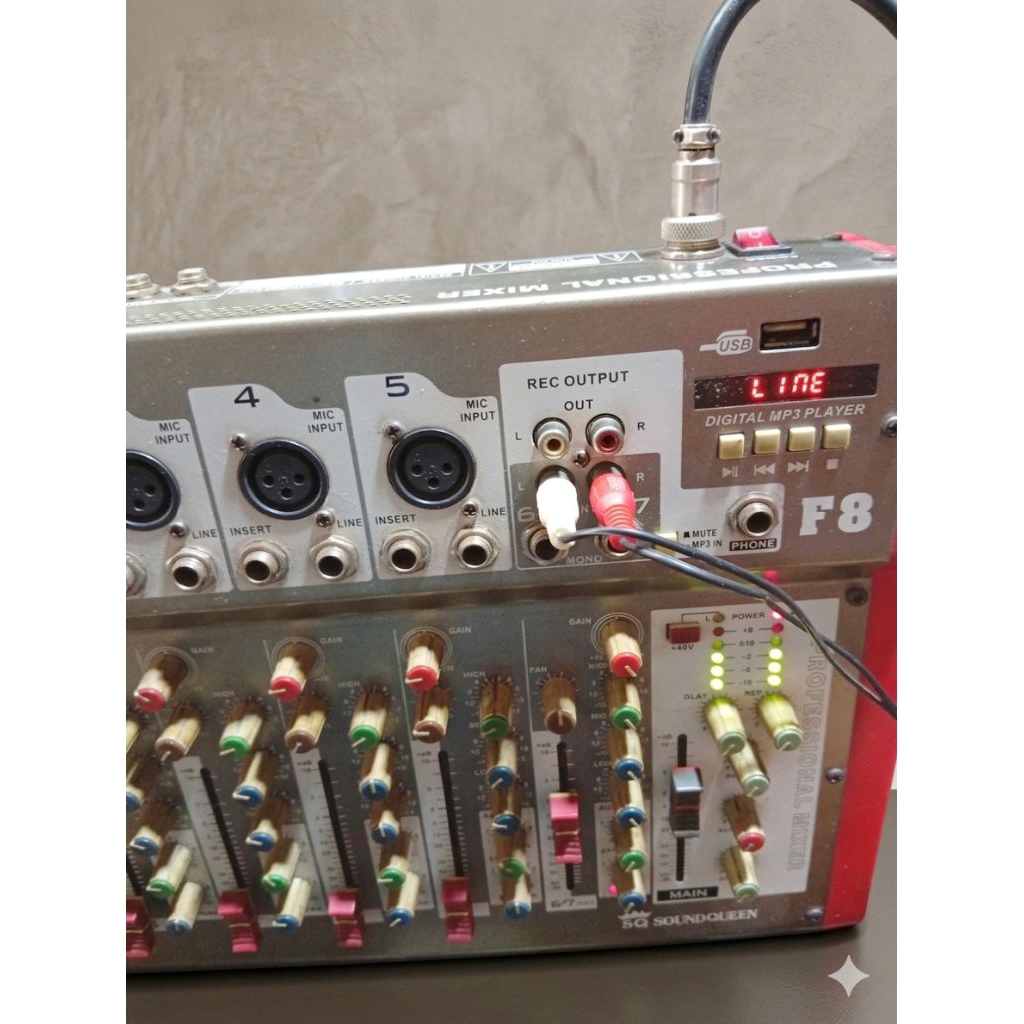 MIXER audio SOUND QUEEN F8 6 chanel second original normal.