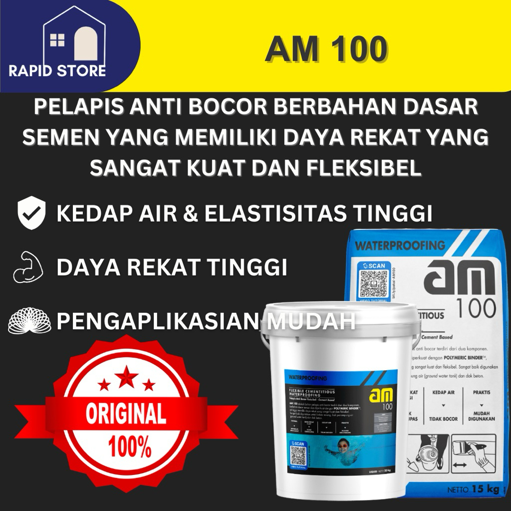 AM 100 (flexible cementitious waterproofing) kemasan 50kg set