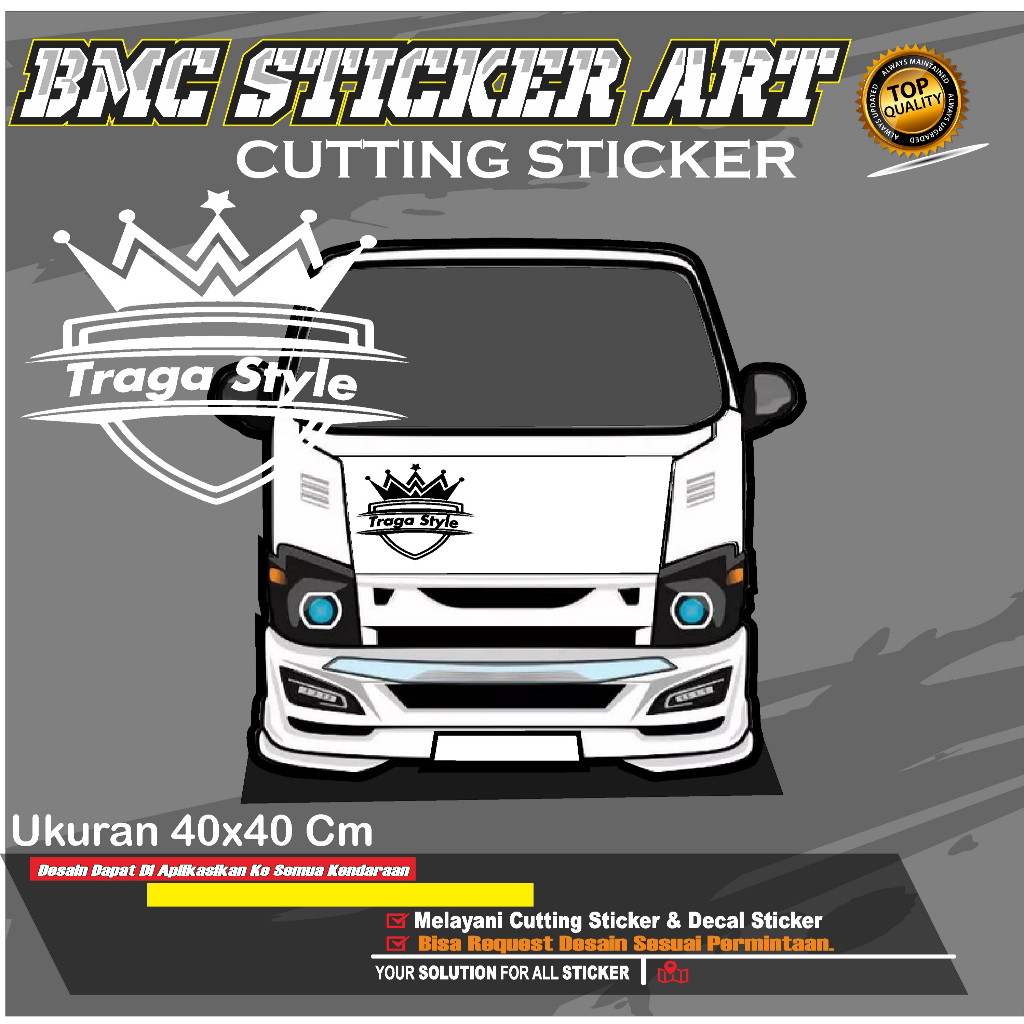 STICKER CUTTING MOBIL TRAGA BISA RIQUEST NAMA
