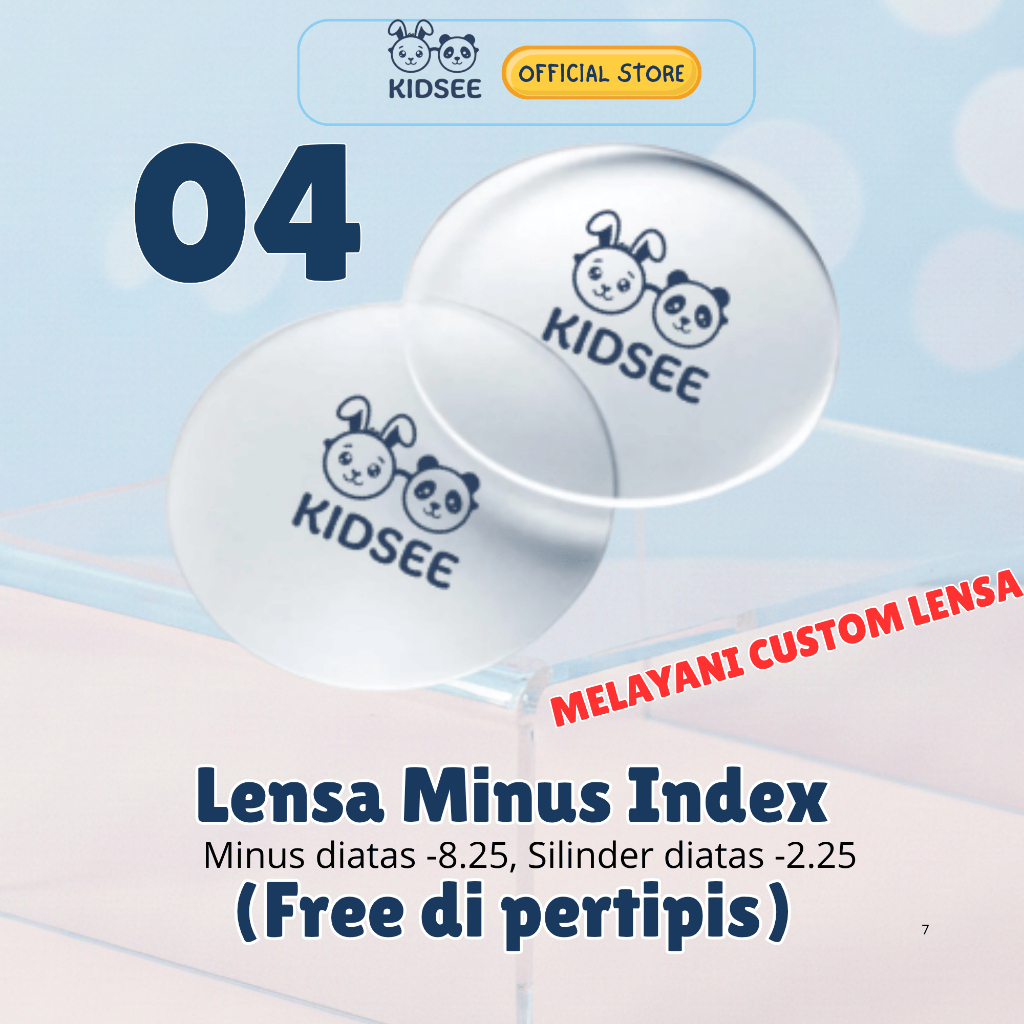 [04]. Lensa Minus diatas -8.00 & cyl diatas -2.25 lensa Index 1.67 Free di tipisin :