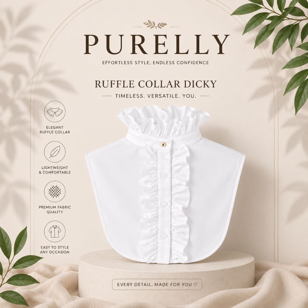 Kerah Palsu Fake Collar Aksesoris Fashion Pria Wanita Model Ruffle Dicky
