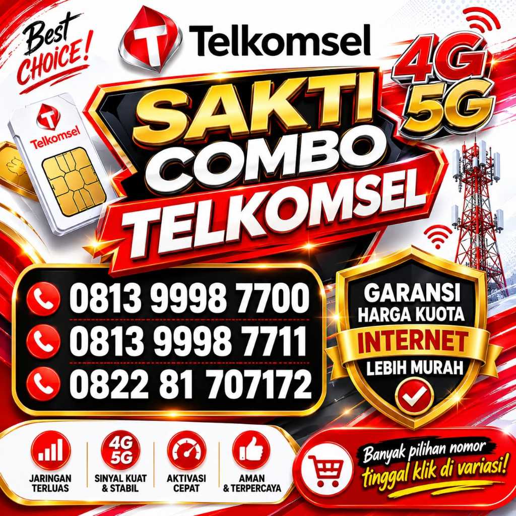 Kartu Perdana Nomor Cantik Telkomsel Sakti Combo 4G Suport 5G # combo2
