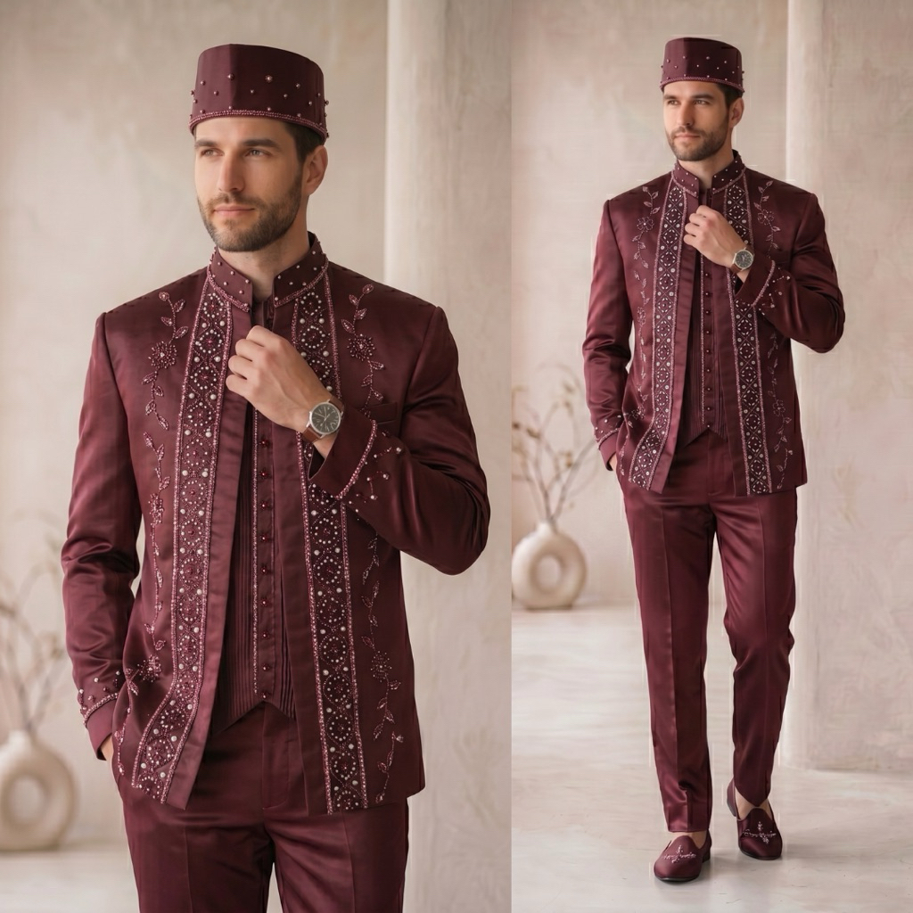 Beskap pengantin pria modern | Basofi Beskap pria pengantin payet premium