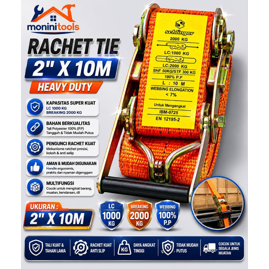 Rachet Tie Down - Tali Pengikat Barang Muatan Barang