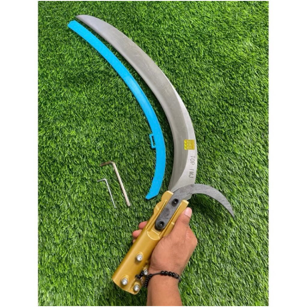 Egrek Sawit TOP IMJ GOLD Original Malaysia Lengkap Taji Dan Sarung Super Tajam Peralatan Berkebun Sa