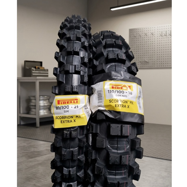 Sepasang Ban Luar Pirelli 80/100-21 & 110/100-18 SCOPION MX EXTRA X TUBETYPE Ban luar CRF/klx/WR