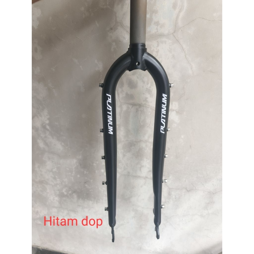 fork rigid sepeda gravel 700c 26 27.5 platinum oversize 28.6 disc brake steel
