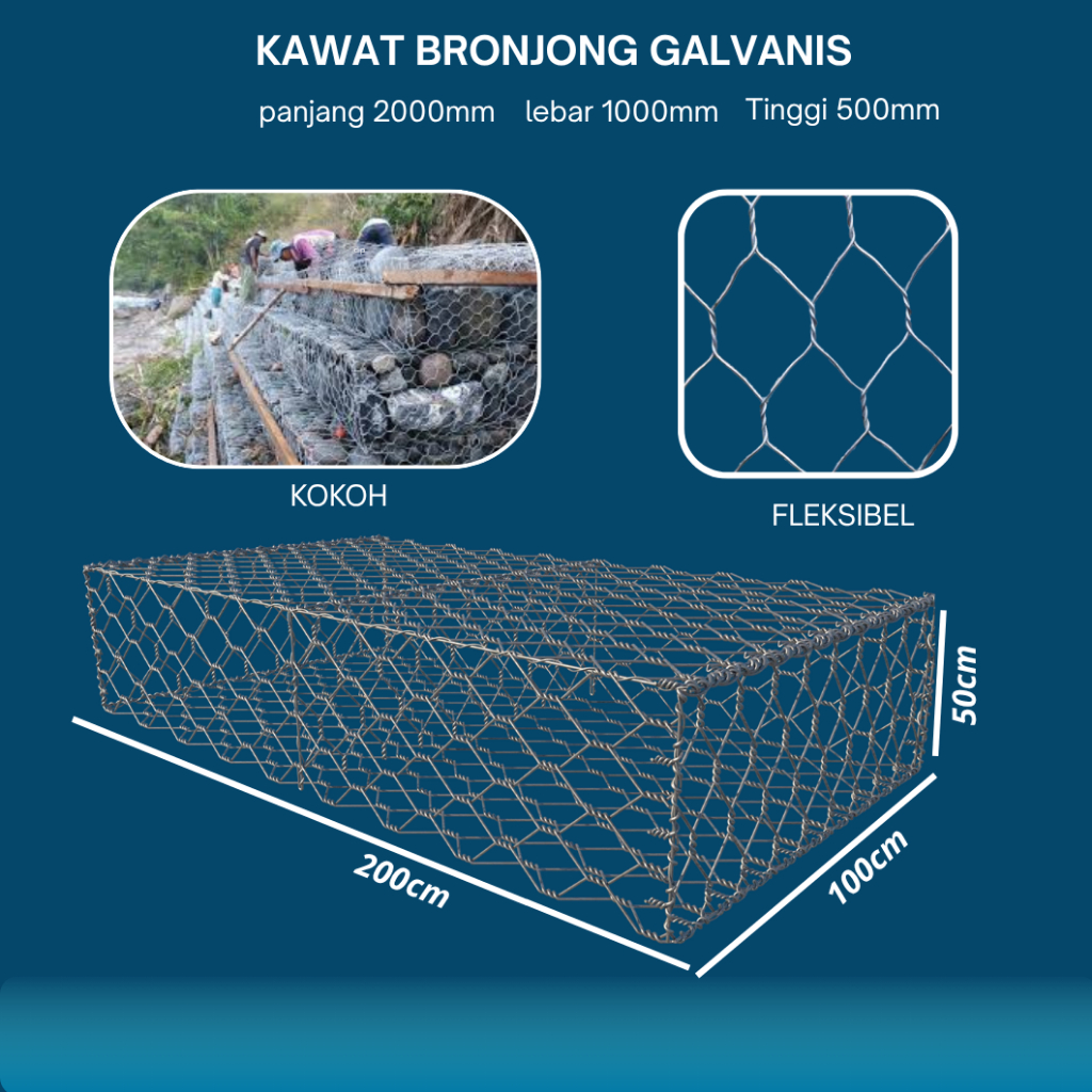 Kawat Bronjong Galvanis Murah Tahan karat untuk