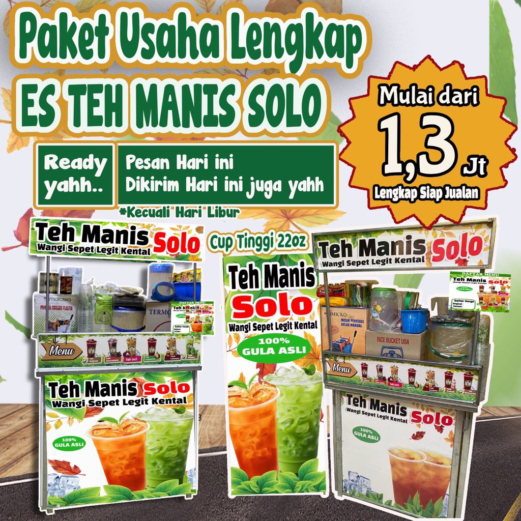 PAKETUSAHA/FRANCHISE MINUMAN ES TEH MANIS SOLO & ES TEH HIJAU SIAP JUALAN