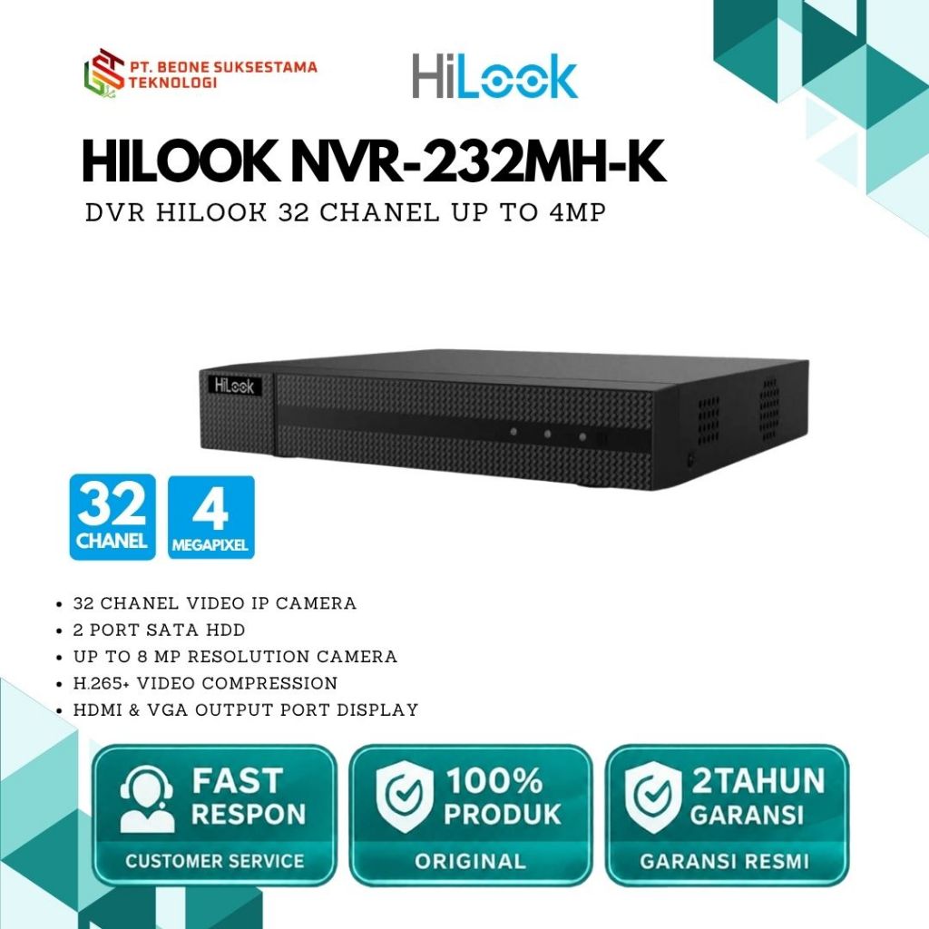 HILOOK NVR-232MH-K 32-ch 1U 4K NVR